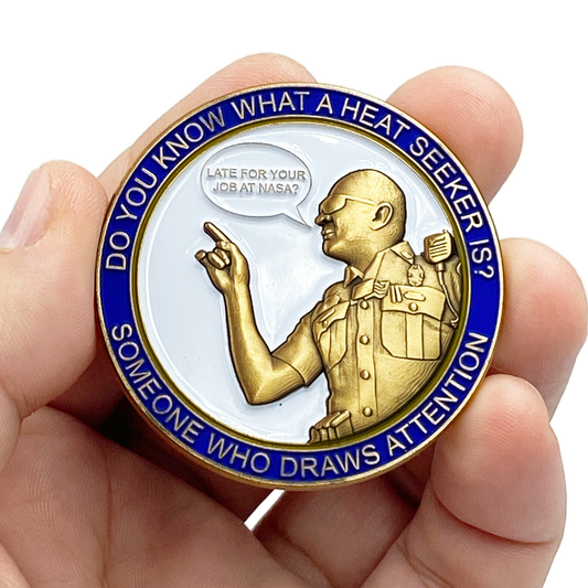 EL6-012 Heroes of the Highway Version 4 Heat Seeker Edition "Late for your Job at Nasa" CSP Challenge Coin inspired by Connecticut State Police CT Trooper Matthew Spina