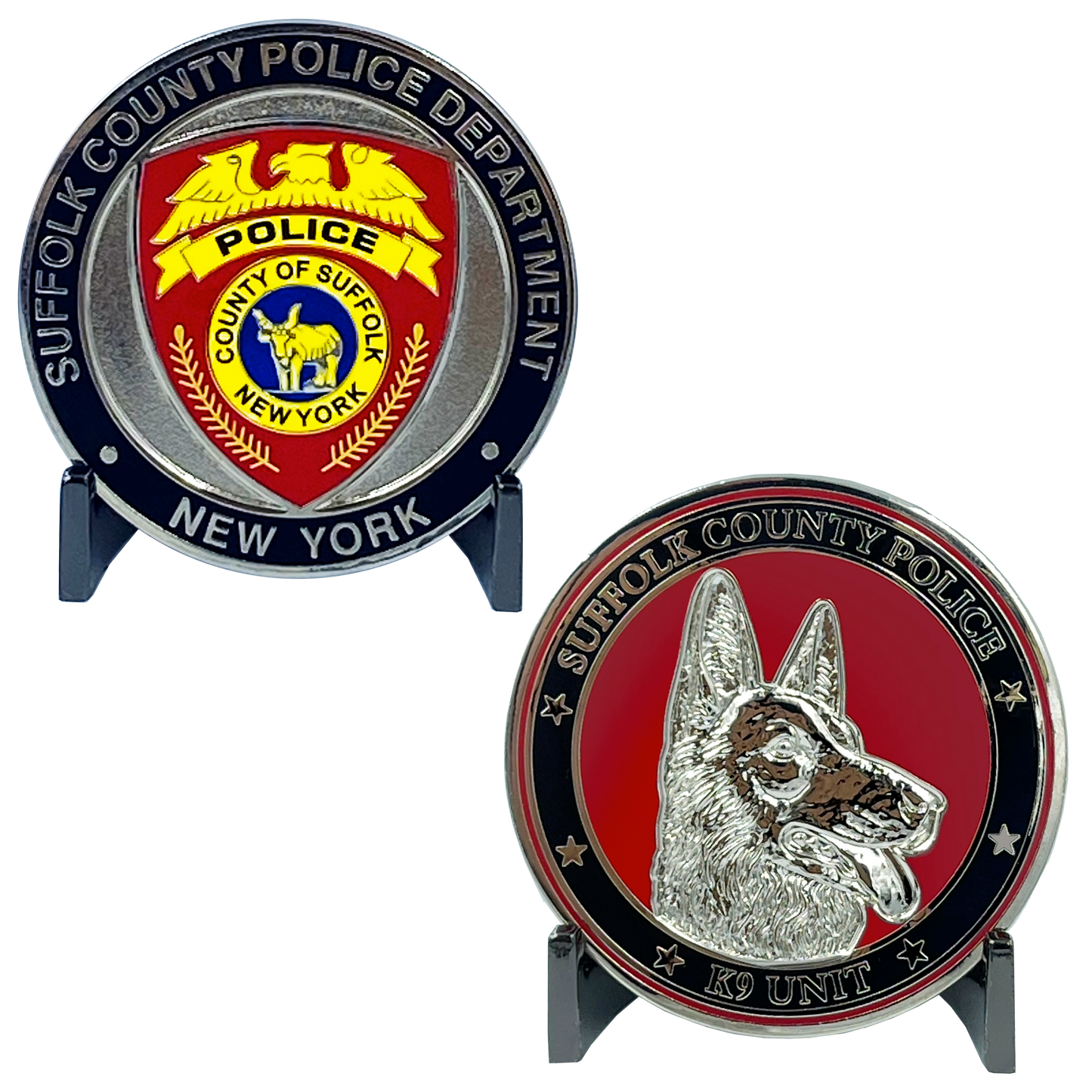 EL8-012 Canine K9 Officer SCPD LI Suffolk County Police Department Long island Dept. Challenge Coin thin blue line