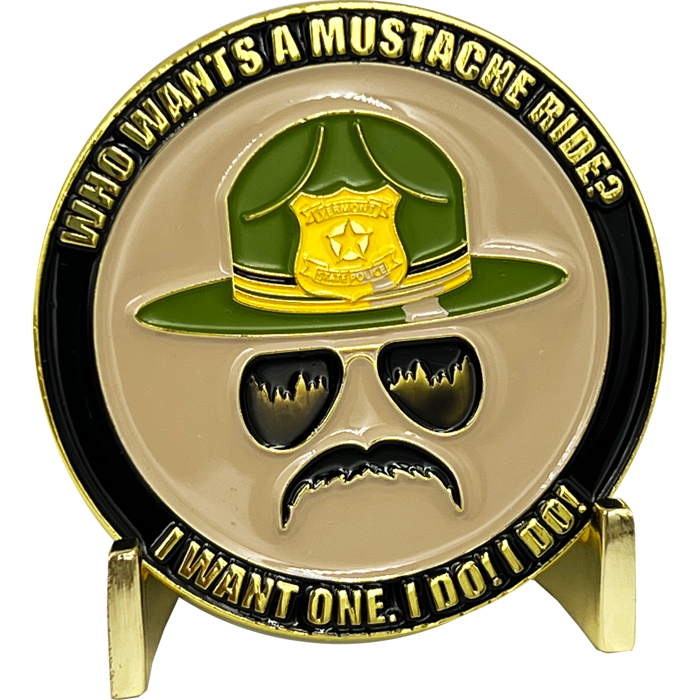 EL12-004 Super Troopers Mustache Rides Challenge Coin Police State Trooper you guys want cream