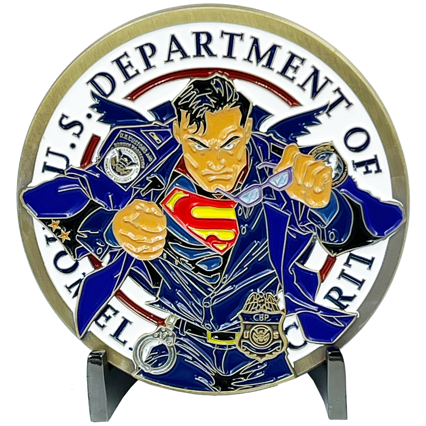 BL6-010 CBP Officer and Border Patrol Agent of Steel inspired by Super Man CBPO BPA Police Federal Agent Challenge Coin