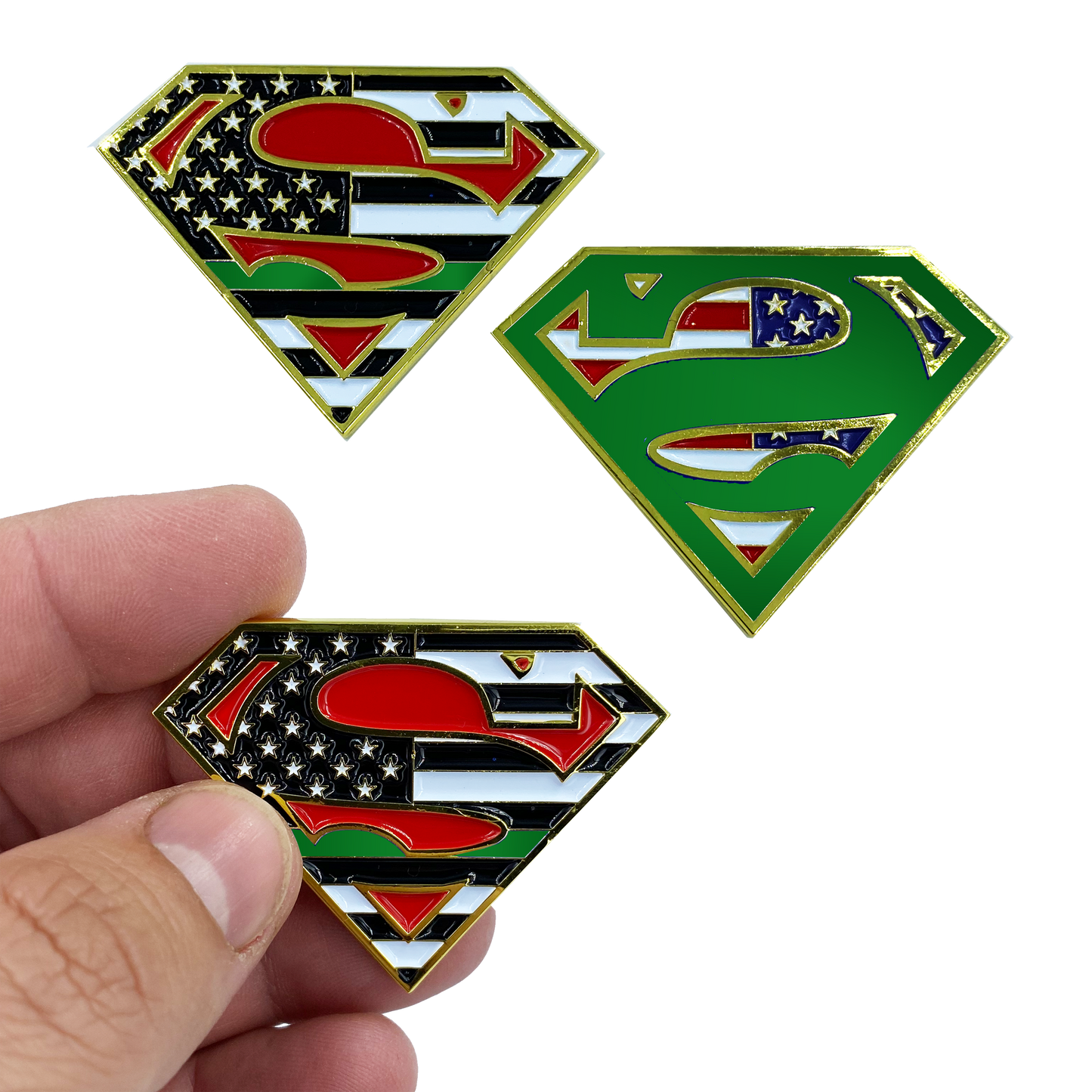 MM-007 Thin Green Line Police Challenge Coin Sheriff Deputy Border Patrol Agent Army Marines BPA Honor First