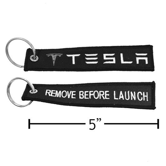 discontinued EL5-020 Tesla 3 X S Y REMOVE BEFORE LAUNCH Keychain or Luggage Tag or black zipper pull SpaceX