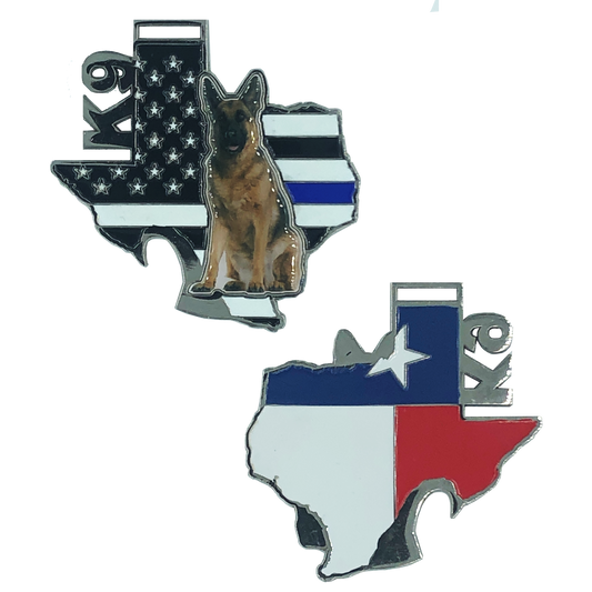 J-022 Texas Police K9 Challenge Coin Bottle Opener German Shepard