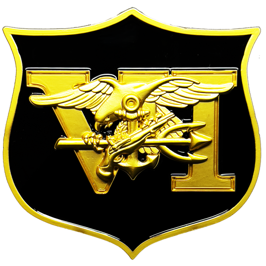 GL11-008 Navy Seal Team 6 Naval Special Warfare Lion Trident Shield Challenge Coin Seal Team Six