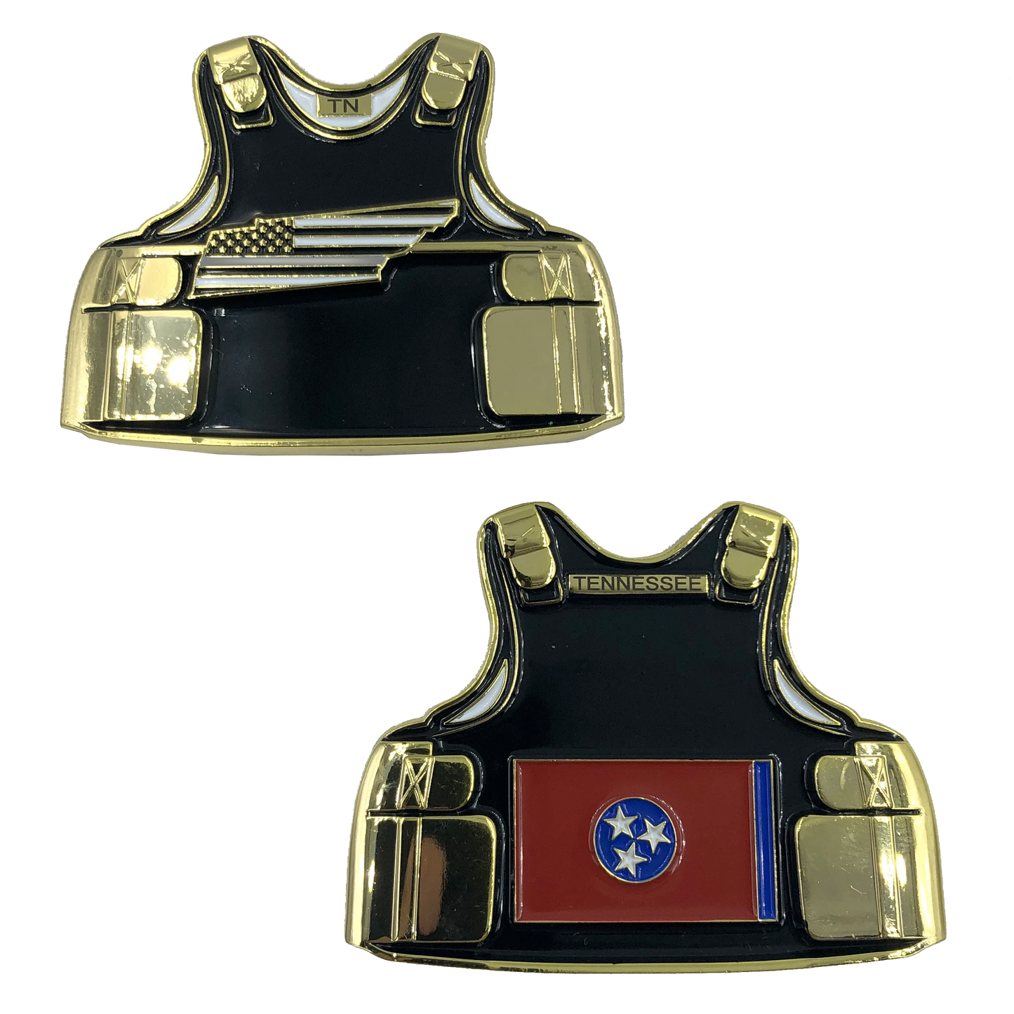 BL9-001 Tennessee CO Correctional Officer Corrections Jail Prison Guard Thin Gray Line Police Body Armor State Flag Challenge Coins