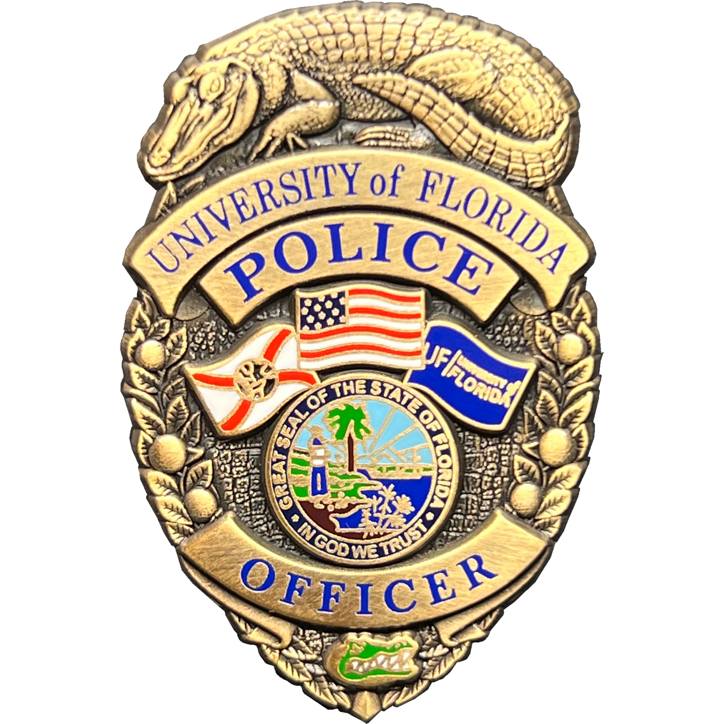 PBX-005-G University of Florida Gators Police antique bronze cloisonné Lapel Pin