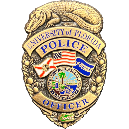 PBX-005-G University of Florida Gators Police antique bronze cloisonné Lapel Pin