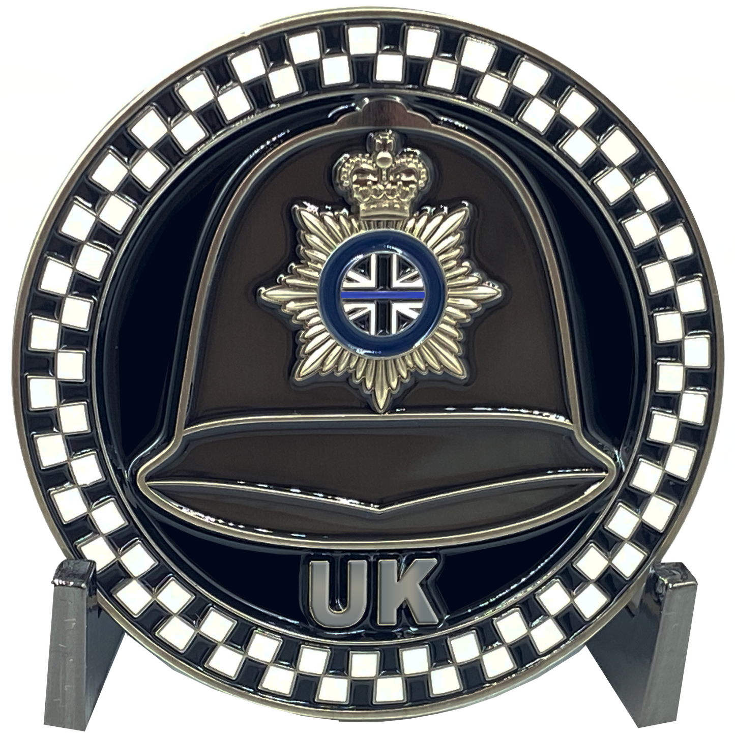 EE-006 UK British Thin Blue Line England Great Britain London Police Challenge Coin hat British Bobby Helmet