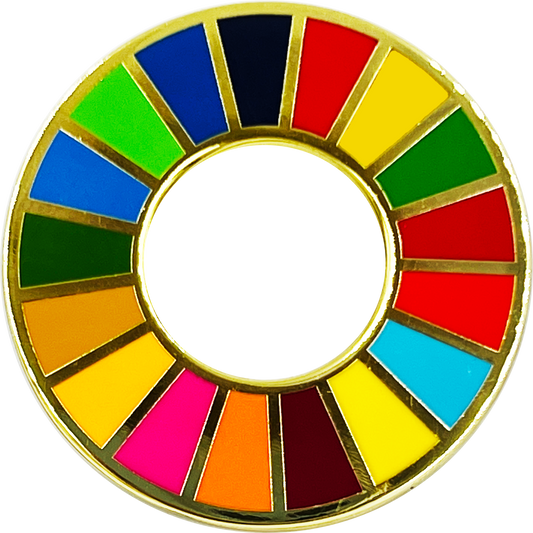 GL3-004 UN 17 Sustainable Development Goals United Nation not NATO Global Goals Lapel Pin Blueprint for Peace
