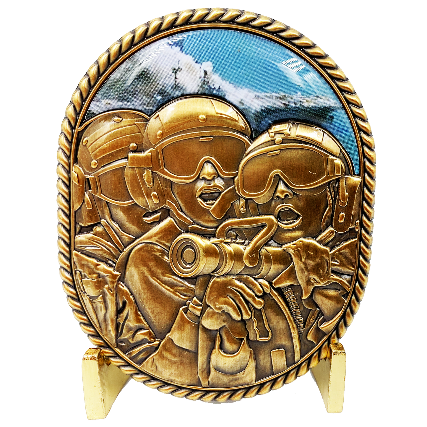 DL7-04 USS Bonhomme Richard Challenge Coin Navy Wasp-class amphibious Naval assault ship July 12 2020 Fire Fighter