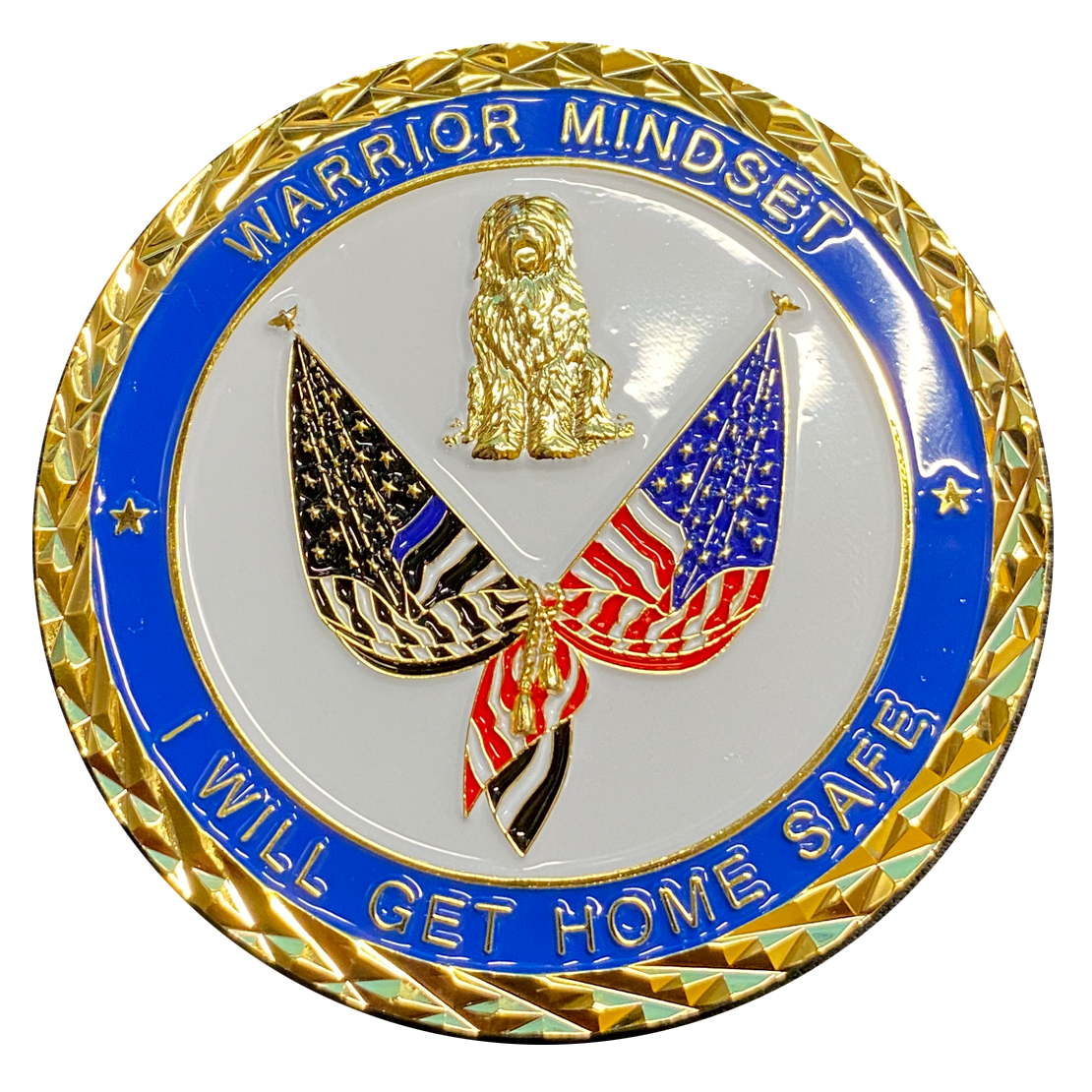 discontinued CL-PP WARRIOR MINDSET Thin Blue Line Sheep Dog Challenge Coin Police Sheriff FBI ATF CBP