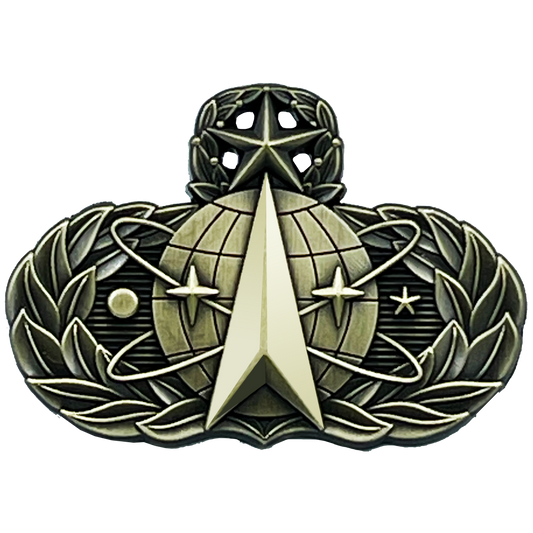 EL2-008 Space Force Ops United States Air Force USAF Master Space Operations Master 1.625" Lapel Pin with dual posts and deluxe locking clasps