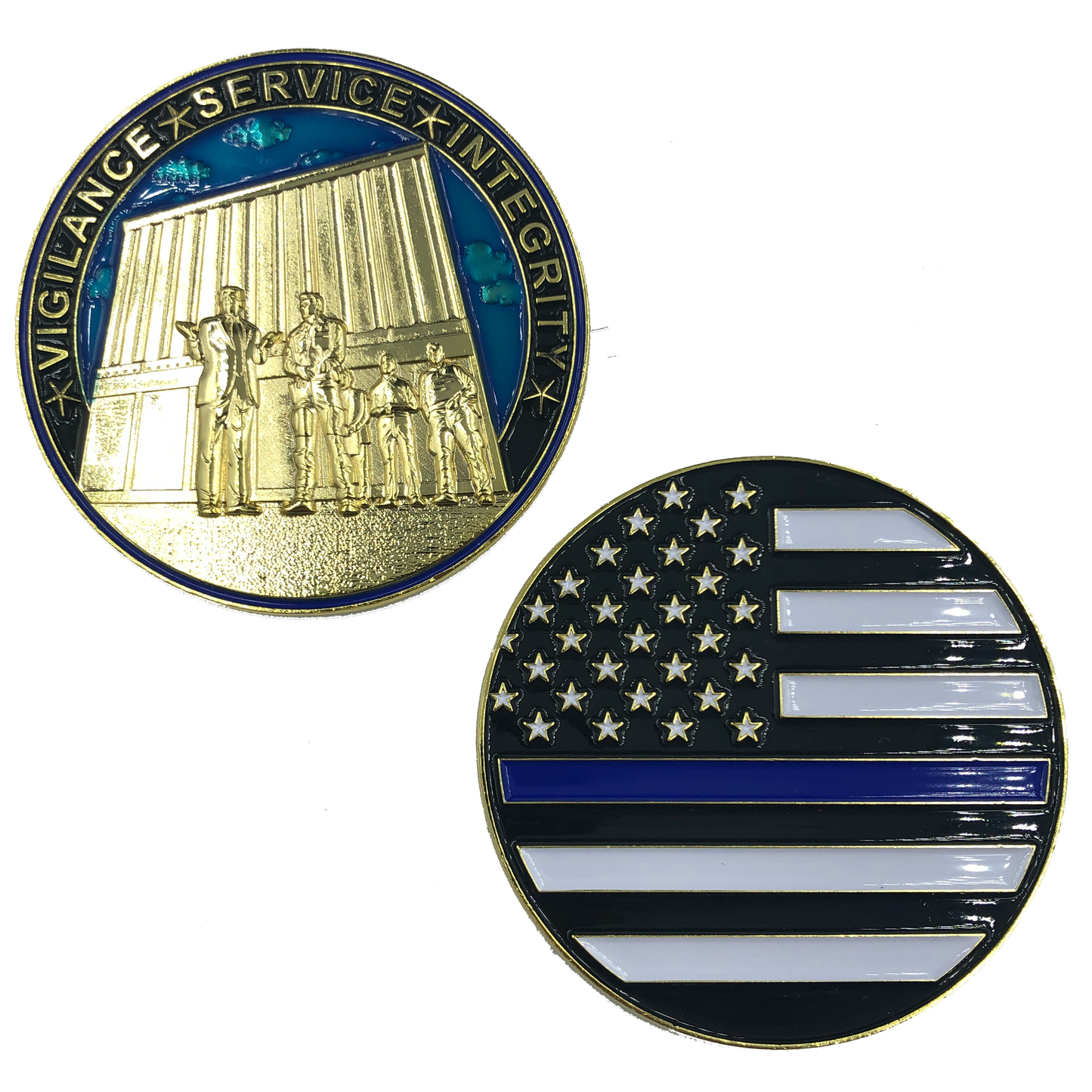 J-016 Thin Blue Line Trump MAGA at The Wall CBP Challenge Coin