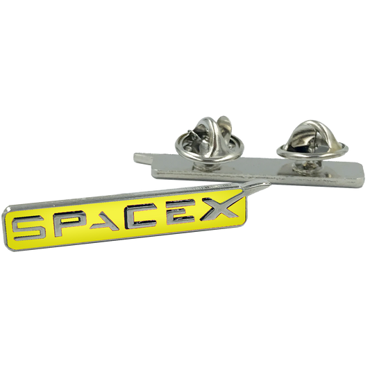 M-33 SpaceX pin Space X dual pin back yellow lapel pin