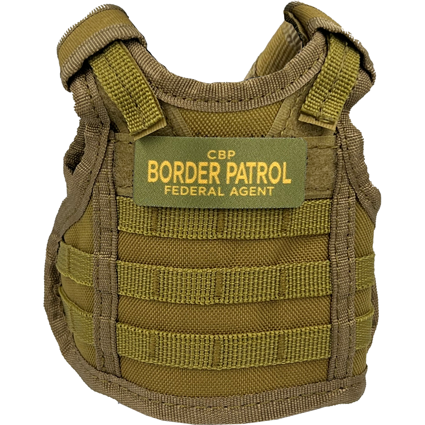 BRB-002-A Border Patrol Agent Tactical Beverage Bottle or Can Cooler Vest CBP BPA with removable patches perfect gift for Challenge Coin collectors