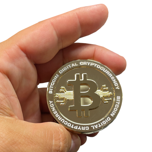 discontinue BL4-013 24KT Gold plated huge Bitcoin BTC Coin Crypto Coin Cryptocurrency BLOCKCHAIN Coin