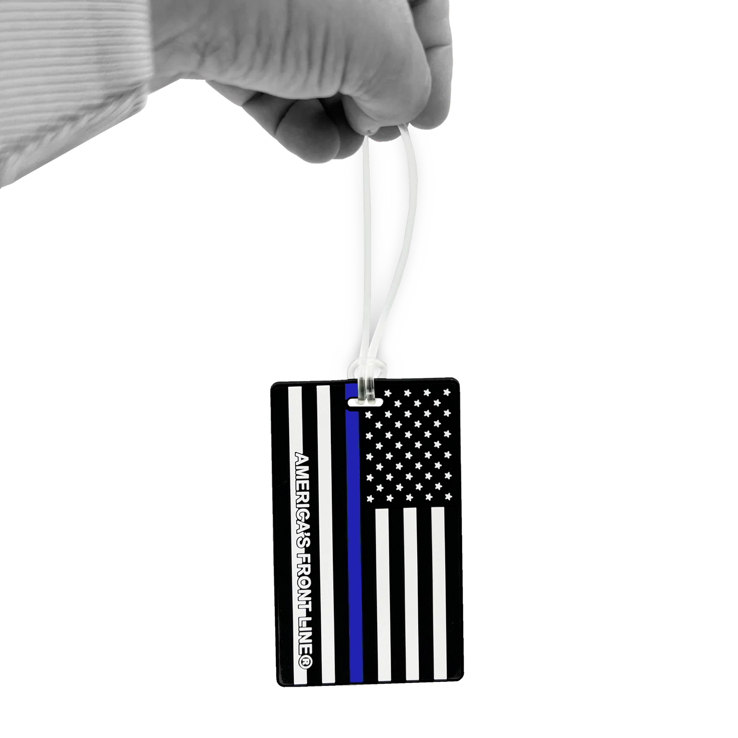 BL2-011B Thin Blue Line American Flag Luggage ID Tag Police Deputy Sheriff CBP ATF FBI LAPD for suitcase
