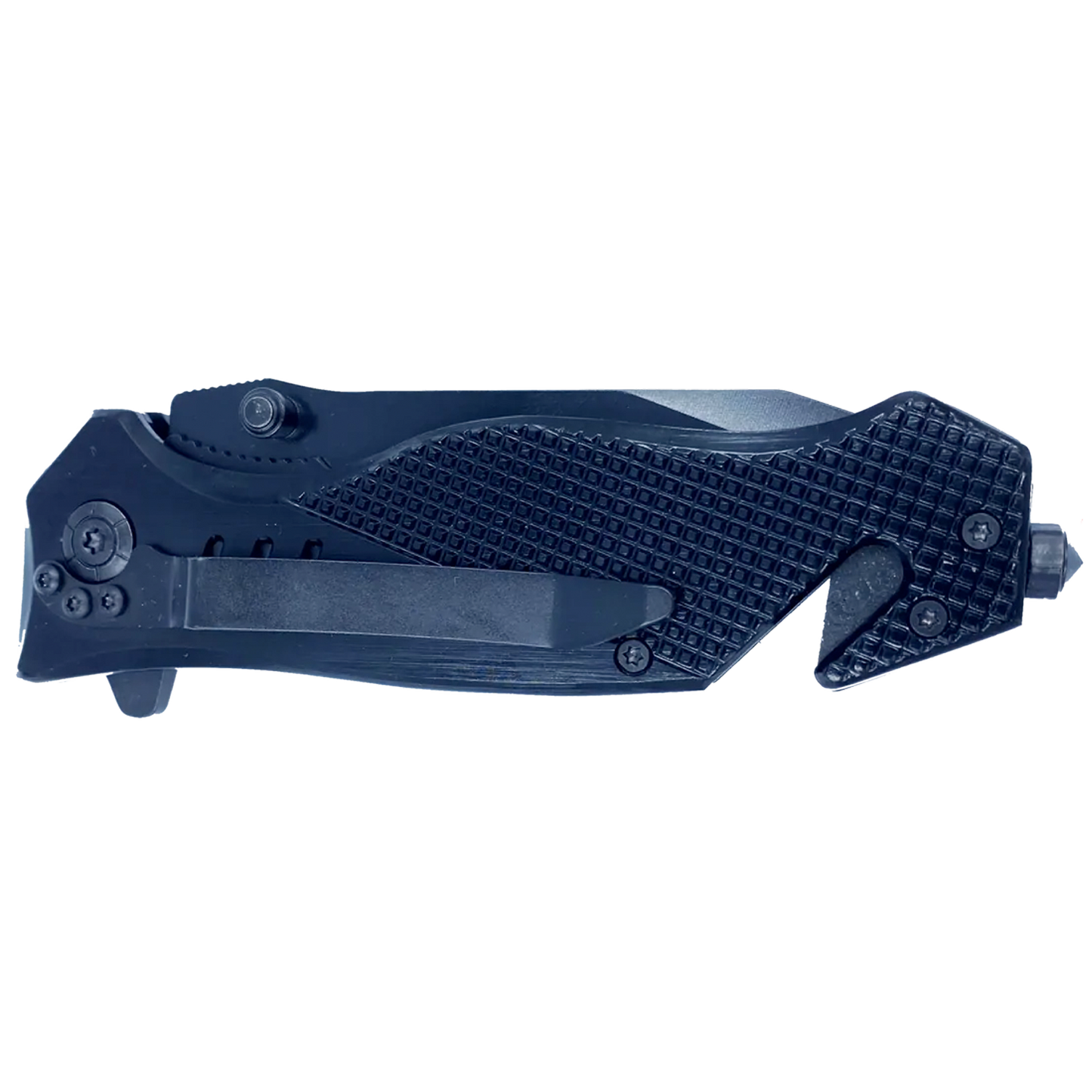 Denver Colorado Police 3-in-1 Tactical Rescue knife tool with Seatbelt Cutter, Steel Serrated Blade, Glass