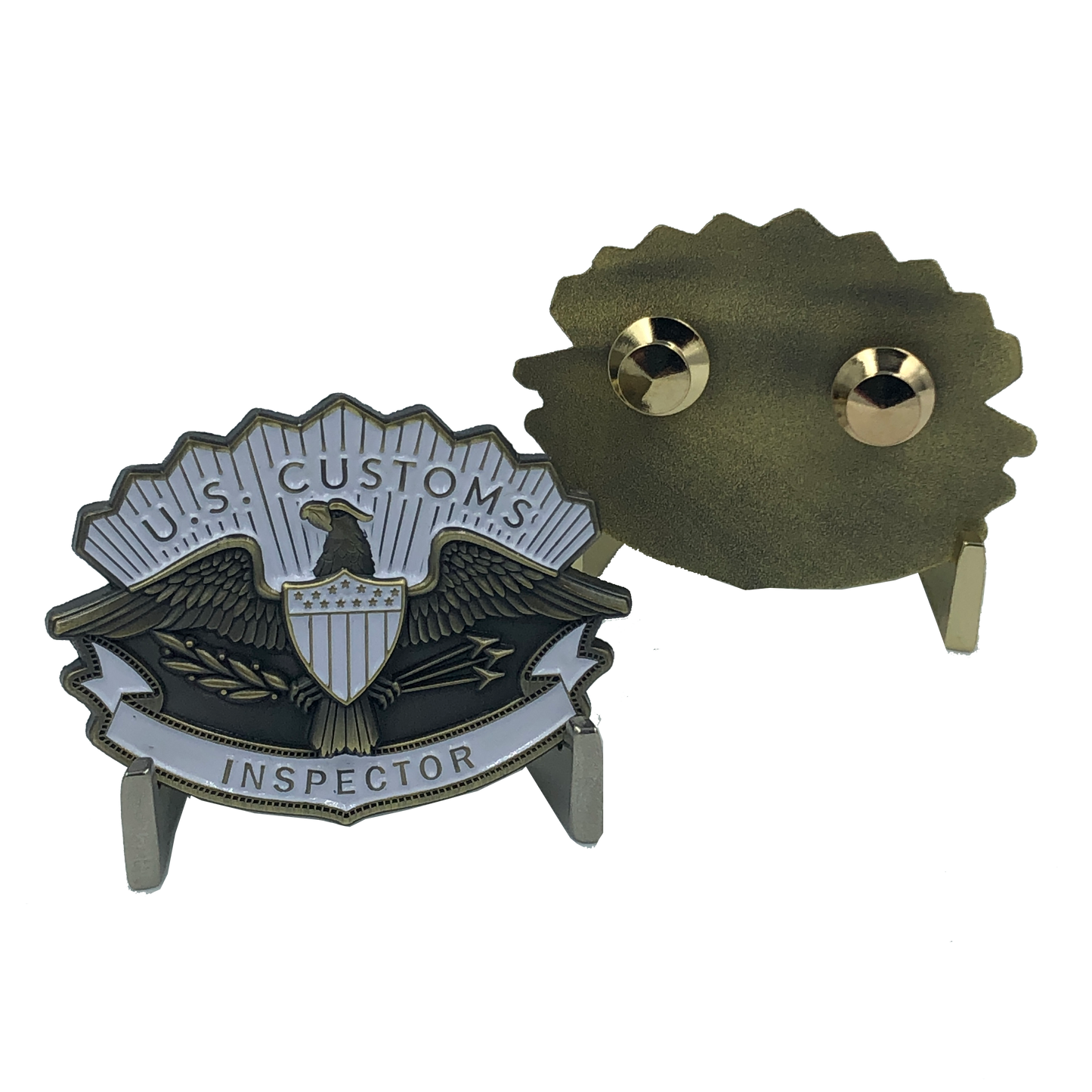 I-007 WHITE Legacy U.S. Customs Hat Device "Crow" pin (pre CBP)