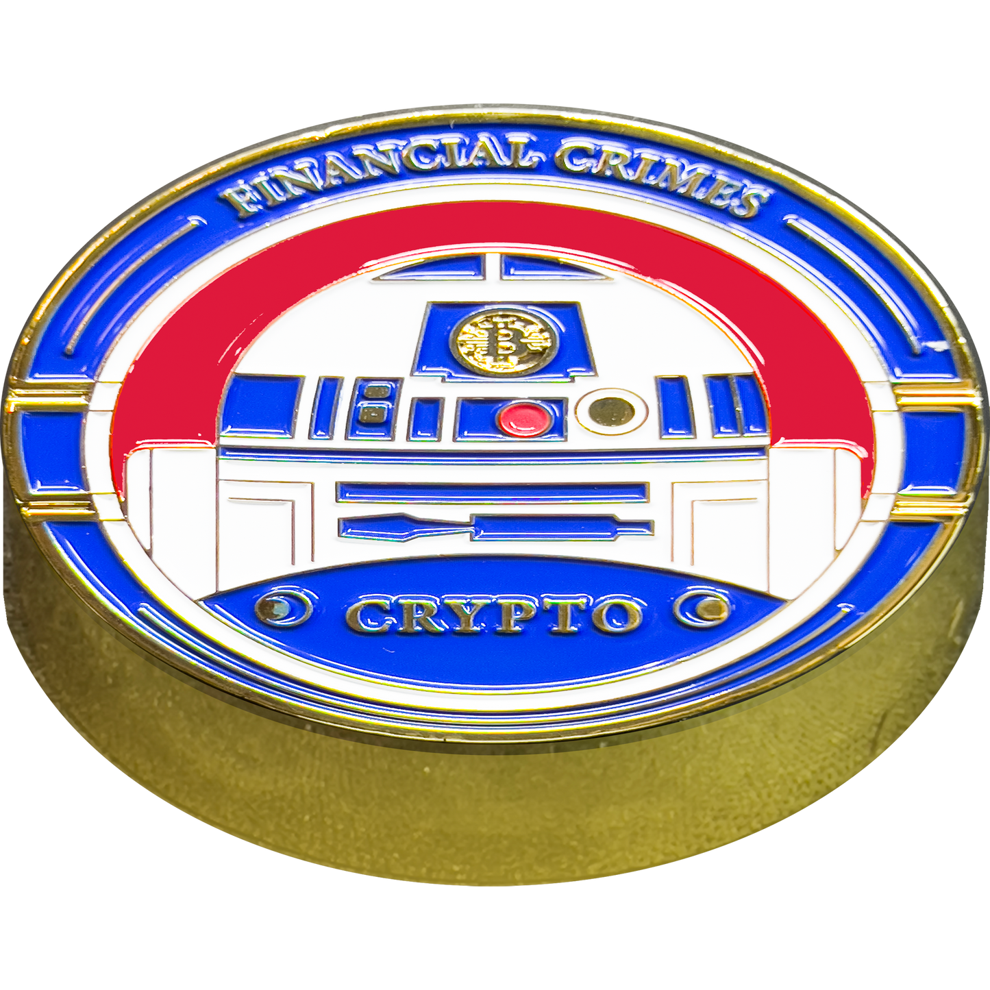GL10-001 R2-D2 Financial Crimes Task Force Challenge Coin R2D2 HSI DEA FBI ATF NYPD IRS