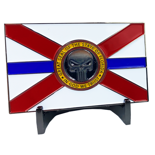 CL2-017 Florida Police Thin Blue Line American Flag FHP Miami Fort Lauderdale Orlando Tampa FWC CBP FBI