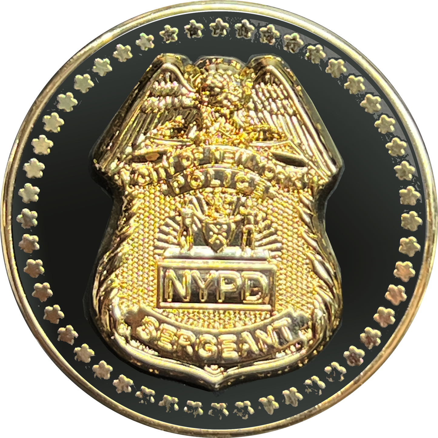 GL4-009 NYPD Sergeant Lapel Pin real 24KT Gold Plated New York City Police Sgt
