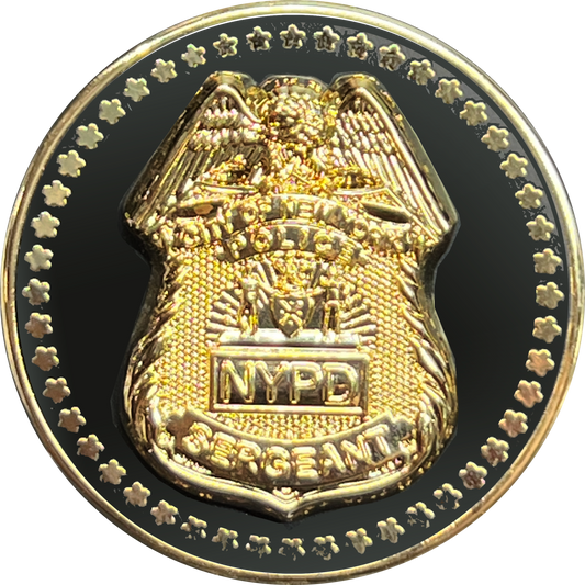 GL4-009 NYPD Sergeant Lapel Pin real 24KT Gold Plated New York City Police Sgt
