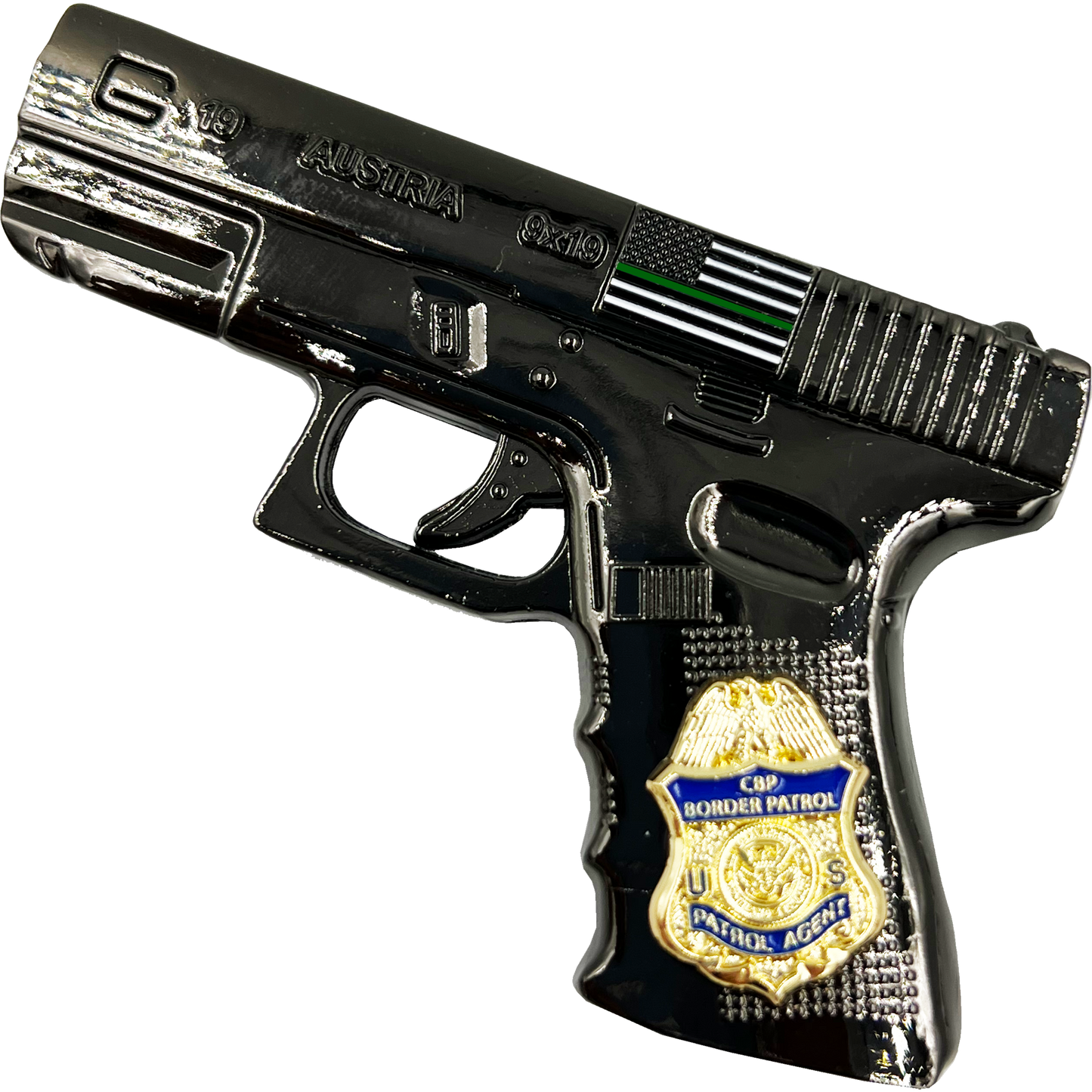 BL1-04A Border Patrol Agent CBP BPA gl0ck Thin Green Line Challenge Coin Police Honor First