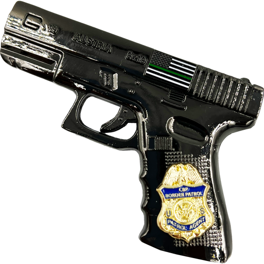 BL1-04A Border Patrol Agent CBP BPA gl0ck Thin Green Line Challenge Coin Police Honor First