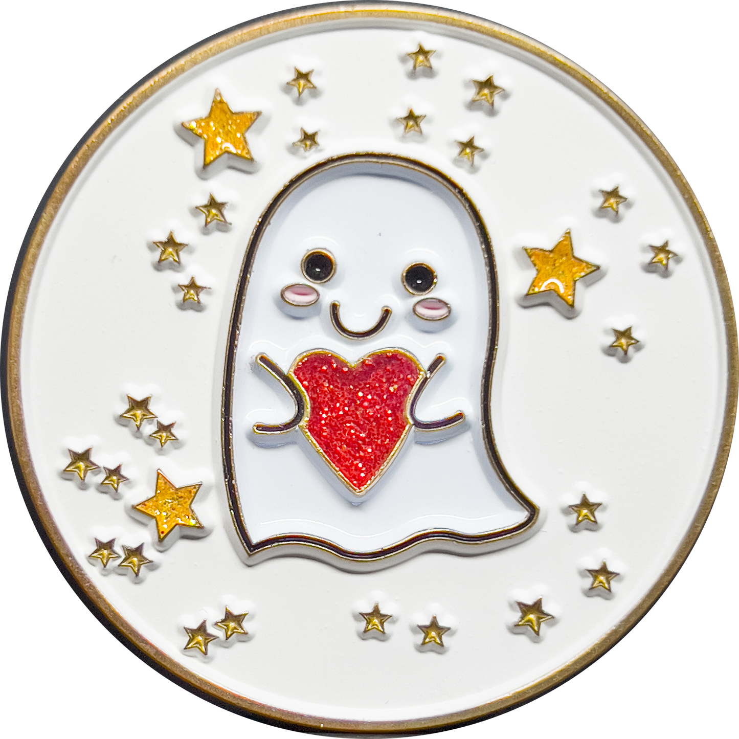 GL8-003 You're My Boo Challenge Coin I Love You Ghost with a heart on valentines Day Gift Anniversary Present
