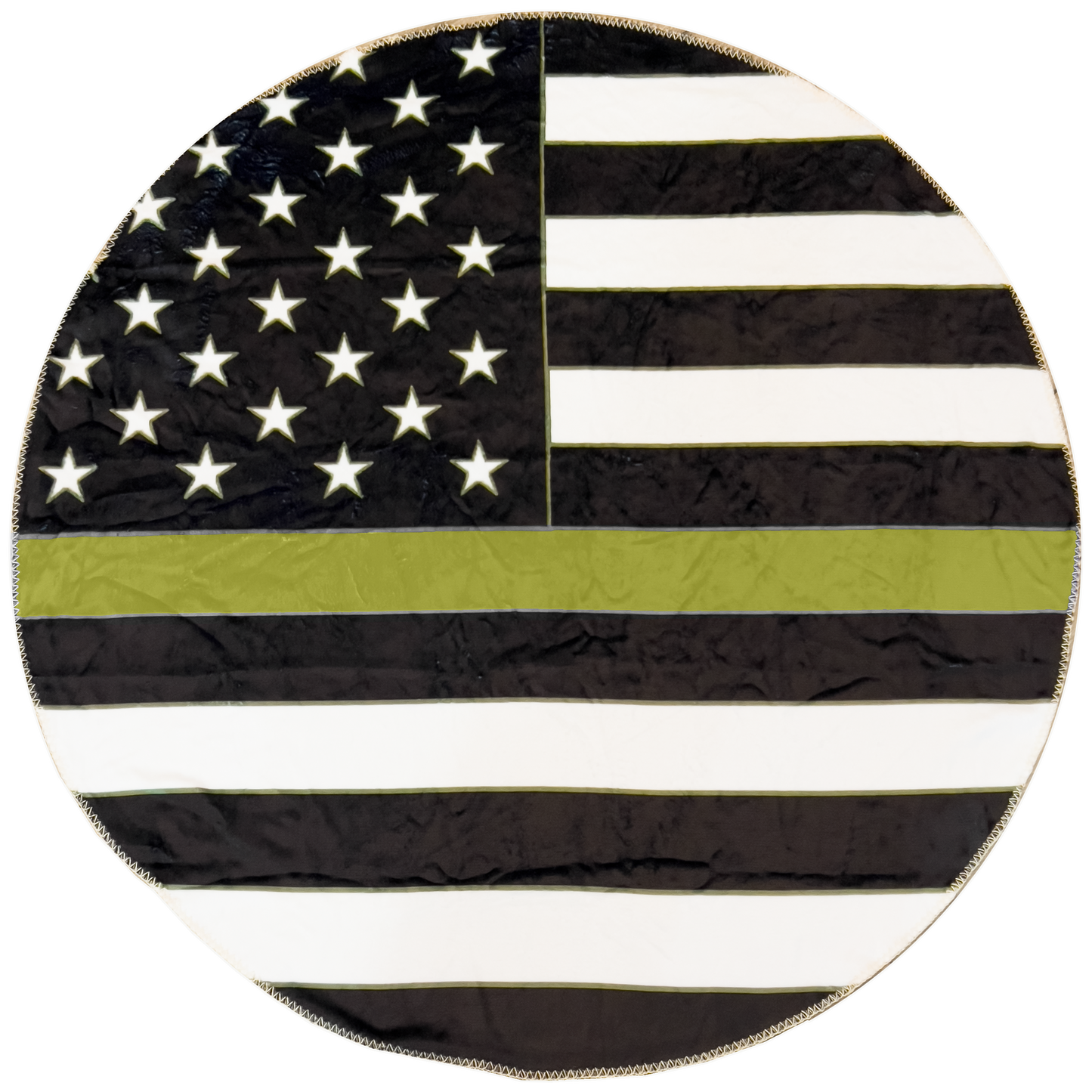 EL10-017 Official America's Front Line Thin Gold Line 911 Emergency Dispatcher Round Blanket Bedding Sofa Couch Throw Trucker Yellow