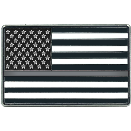 EL8-016 Thin Gray Line Flag Pin Correctional officer CO Corrections Jail Prison Guard