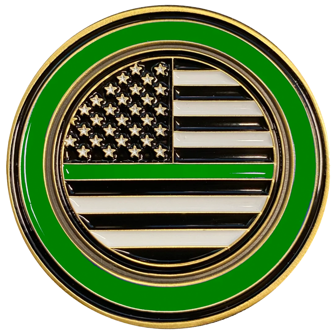 discontinued DL3-12 She is a powHERful Warrior thin green line Police Border Patrol Military Tactical Female Challenge Coin Agent Officer CBP