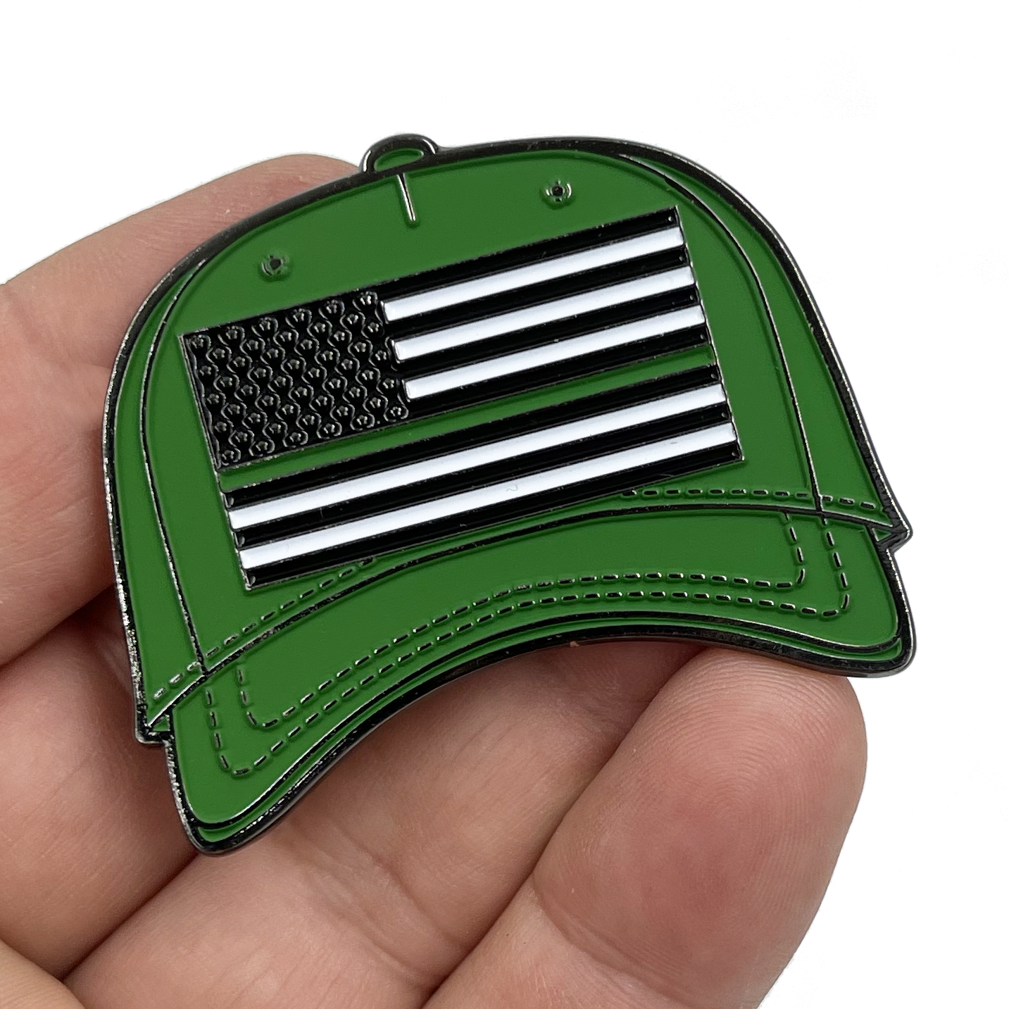 BL6-016 Thin Green Line Hat Pin CBP Border Patrol Army Marines Veteran Deputy Sheriff with 2 deluxe clasps