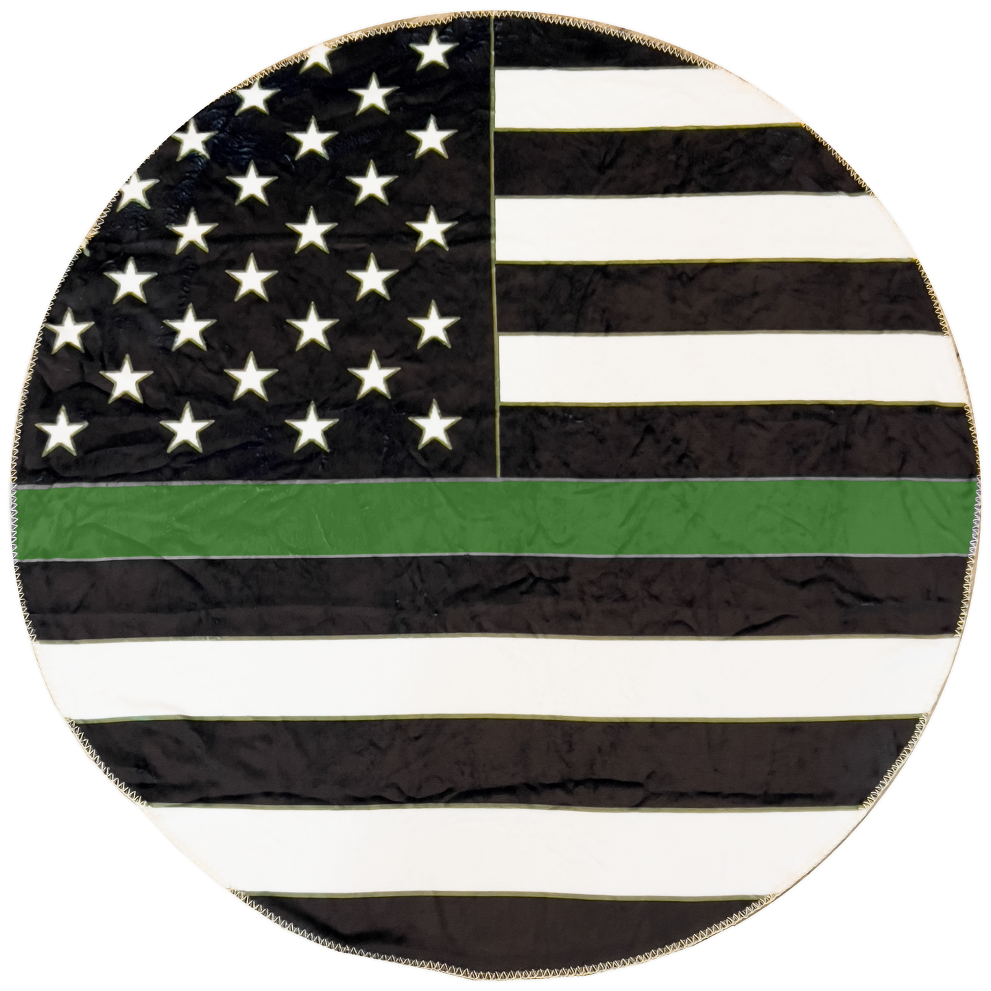 EL10-017 Official America's Front Line Thin Green Line Border Patrol Round Blanket Bedding Sofa Couch Throw