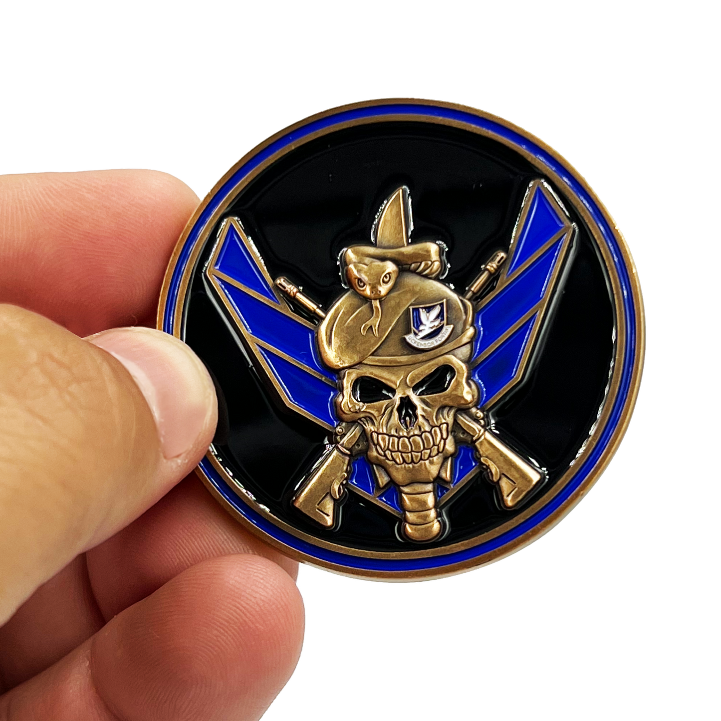EL11-016 USAF US Air Force Security Forces Military Police MP Challenge Coin Defensor Fortis
