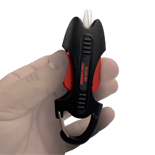 discontinued BL2-011A Braid Fishing Line Cutter with retractable ceramic cutting scissor and carabiner clip tackle angler