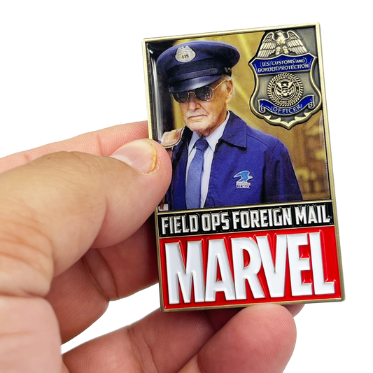 Discontinued BL11-018 Fantastic Four #1 Stan Lee CBP Officer Mail Carrier Foreign Mail Comic Book Challenge Coin