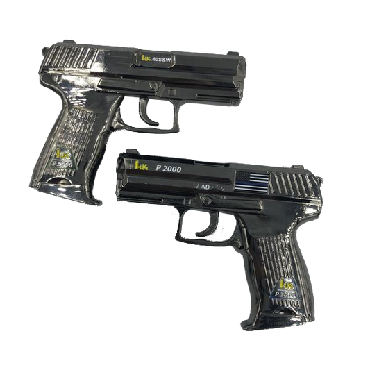 F-015 HK P2000 Challenge Coin Police CBP Border Patrol Special Agent Thin Blue Line Flag