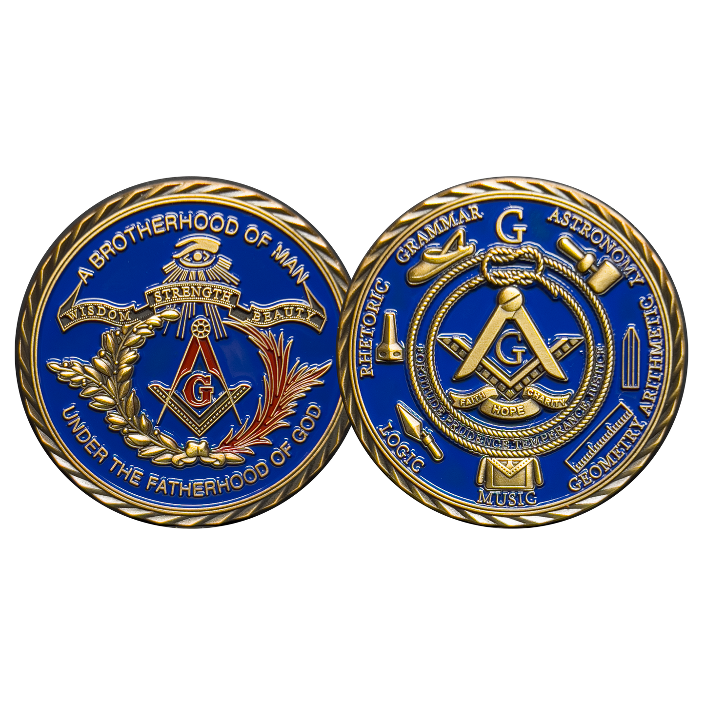 GL8-002 Masonic Illuminati FreeMason Lodge secret freemasonry challenge coin