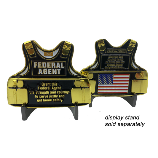 B-003 Federal Agent Body Armor Challenge Coin Police FAM FBI BOP ATF FPS