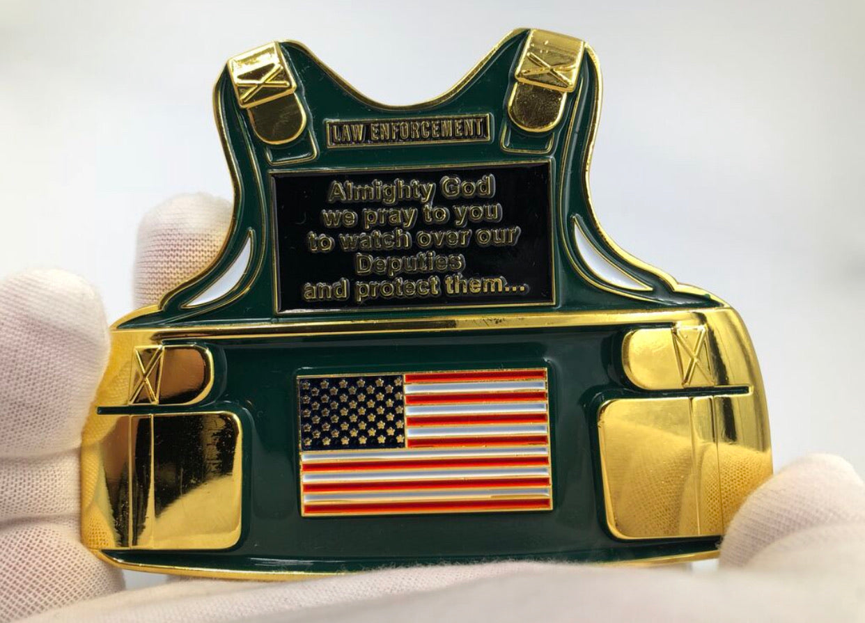 CL12-05 Sheriff Deputy Body Armor Police Officer Police Department Sheriff's Office Challenge Coin