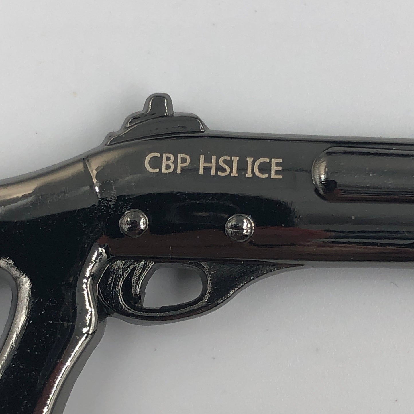 discontinued F-011 Shotgun thin blue line Challenge Coin CBP, HSI, ICE Border Patrol, Field Operations, AMO