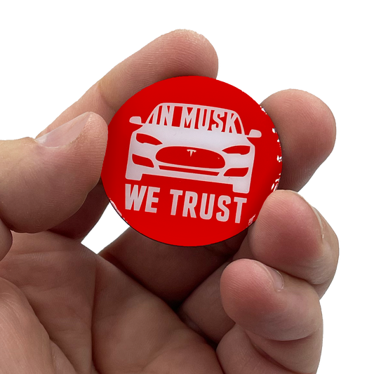 EL6-013 Elon Musk pin SpaceX Tesla In Musk We Trust pin with 2 pin posts