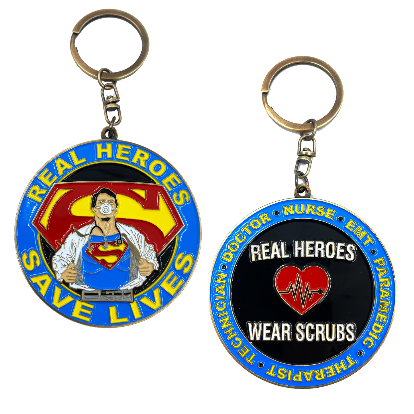 CL3-15 Doctor Nurse RN EMT Paramedic Therapist Technician Keychain Pandemic