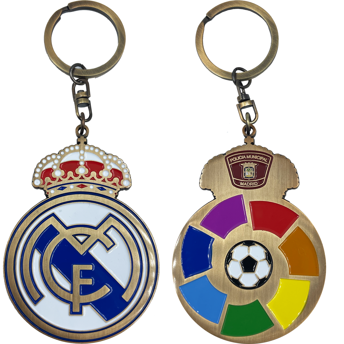 BL12-016 Real Madrid CF Futbol Soccer Policia Municipal Challenge Coin keychain