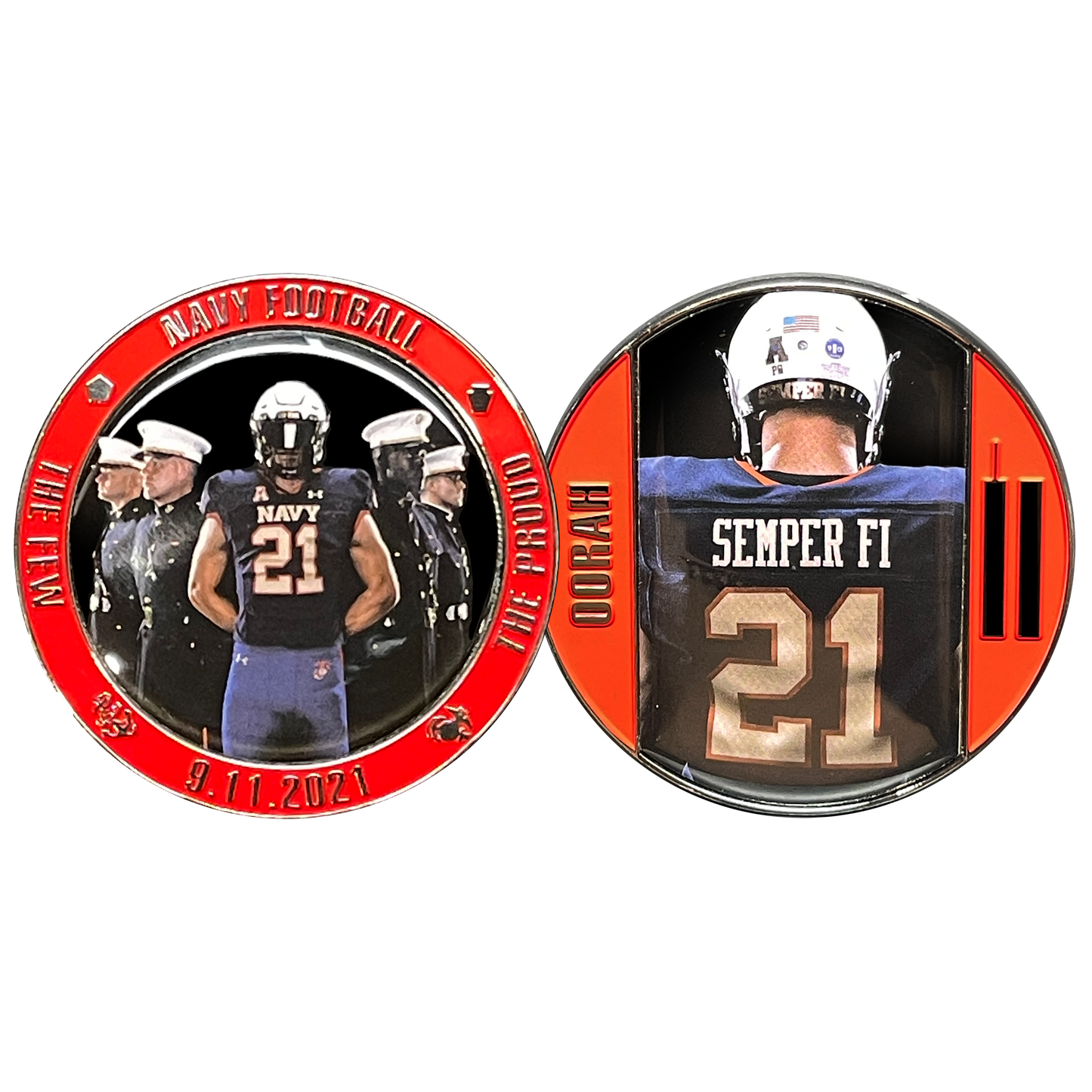 BL17-010 Navy Athletics Football September 11th Semper Fi Marines Uniform Challenge Coin