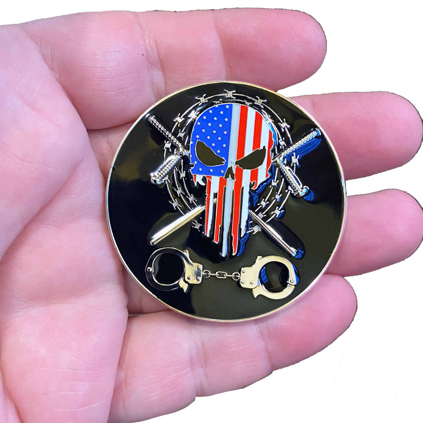 DL1-05 Correctional Officer CO Thin Gray Line Challenge Coin Corrections Tools of The Trade