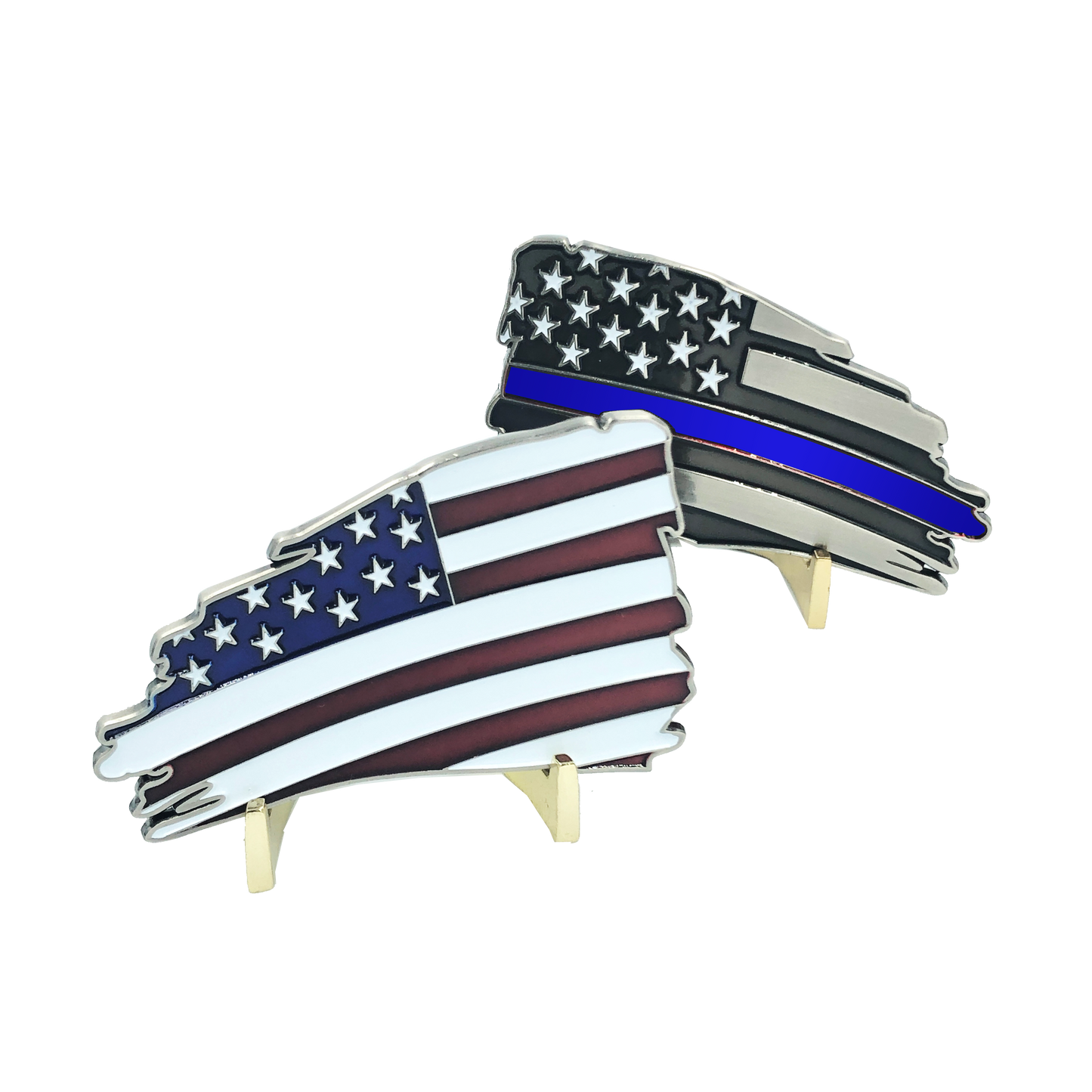 DISCONTINUED G-002 Thin Blue Line Old Glory American Flag Challenge Coin Police FBI CBP Secret Service ATF FAM