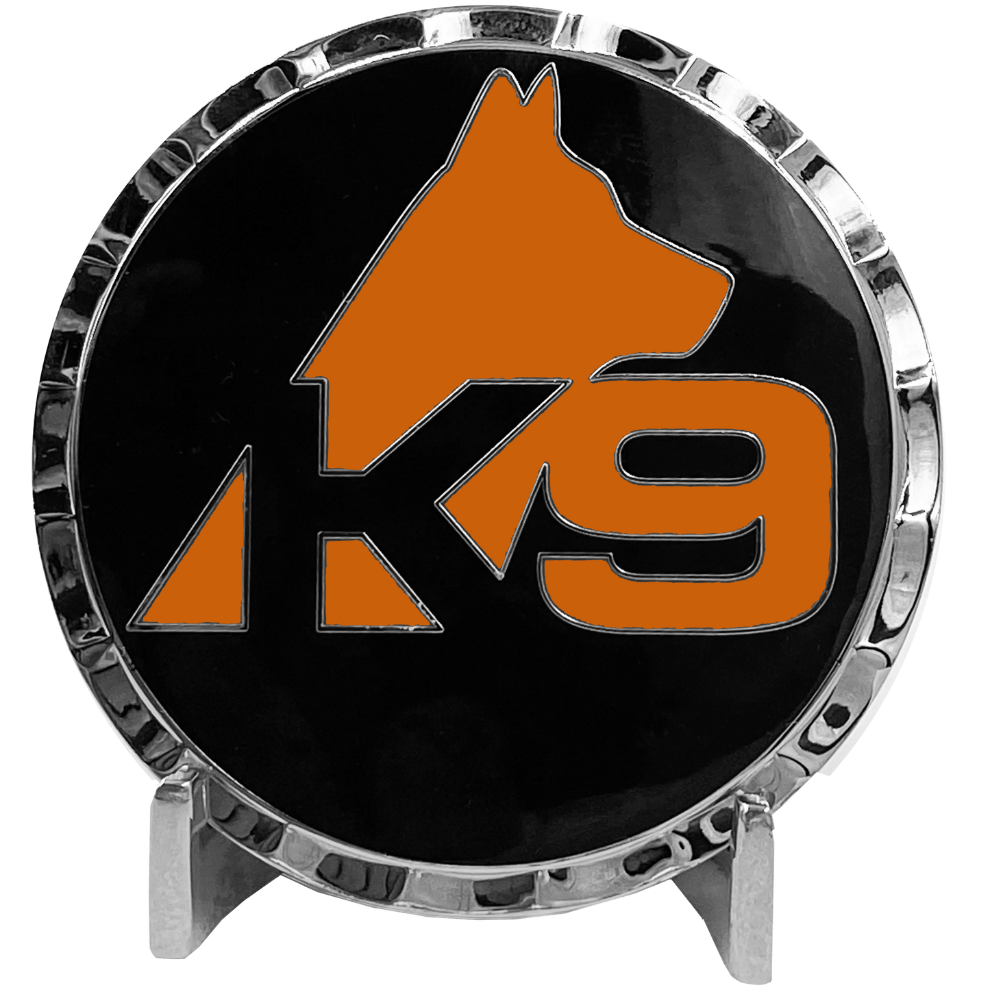 GL3-018 K9 Police Thin Orange Line Canine Challenge Coin Search and Rescue, EMT, EMS, Paramedic Coast Guard